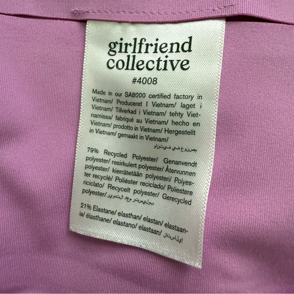 Girlfriend Collective High Rise Leggings 7/8 Size Medium Pink/Purple - Picture 4 of 6